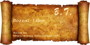 Bozzai Tibor névjegykártya